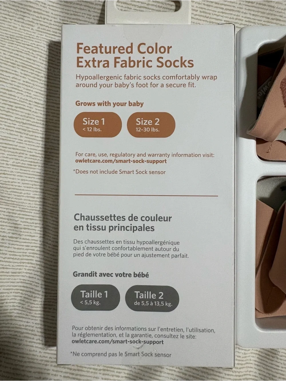 Owlet Dusty Rose Extra Fabric Baby Socks – 4 Pack